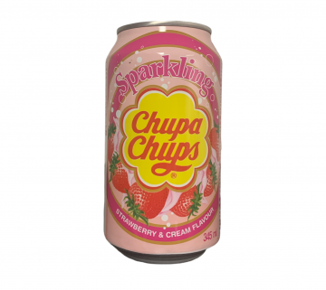 Chupa Chups sycený nápoj s příchutí krémových jahod 345 ml
